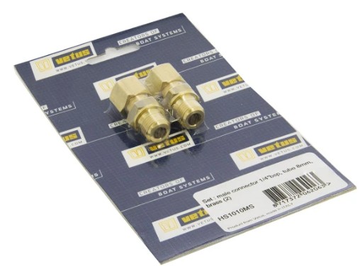 Raccordo Maschio Tubo Ottone - Male Connector Brass Tube 1/4" BSP 10mm 2x