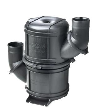 Marmitta HD, corpo e raccordi girevoli, modello NLP90, per tubo 90 mm, nera