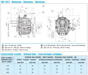 Invertitore meccanico TMC 40 P Rapporto 2,60 - Mechanical marine gearbox ratio 2.60