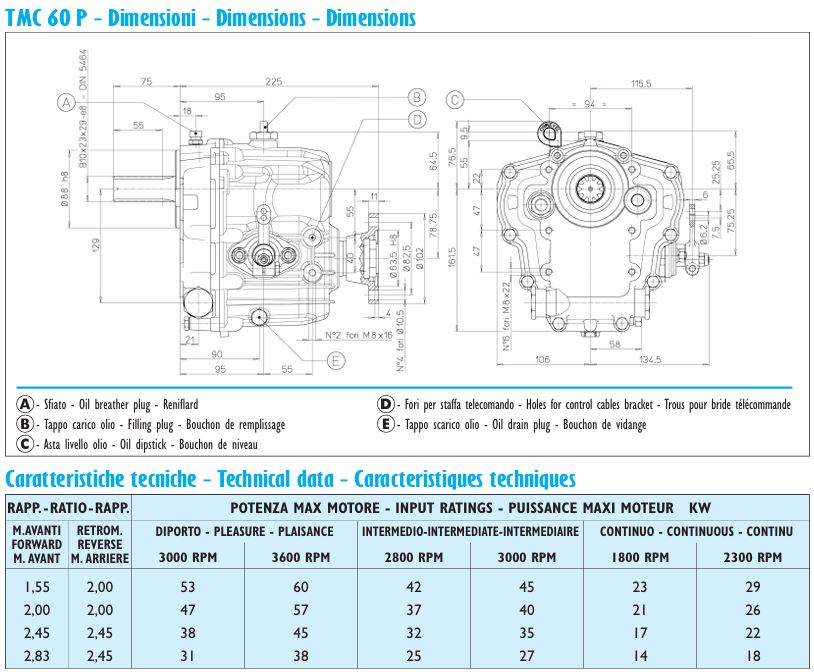 Invertitore meccanico TMC 60 P R 2,00 - Mechanical marine gearbox