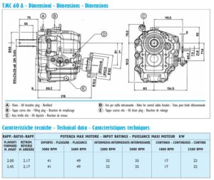Invertitore meccanico TMC 60 A Rapporto 2,00 - Mechanical marine gearbox ratio 2.00