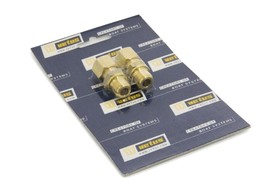 Raccordo Maschio Tubo Ottone - Male Connector Brass Tube 1/4" BSP 10mm 2x