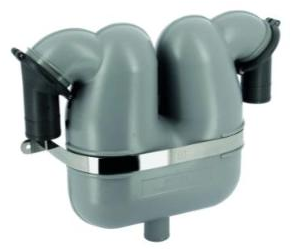 Separatore gas di scarico, raccordi girevoli 60 mm, scarico 50 mm