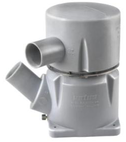 Marmitta in plastica, tipo MGS, entrata 5"- 45 gradi, uscita 5" (75 Lt)