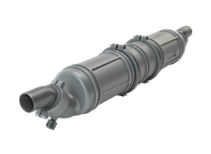 Marmitta/silenziatore in plastica NLP340, con corpo e raccordi girevoli, per tubo 40 mm