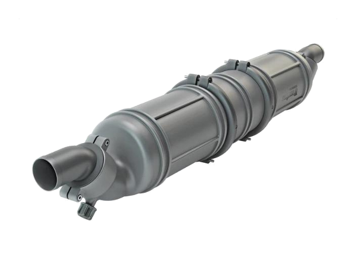 Marmitta/silenziatore in plastica NLP340, con corpo e raccordi girevoli, per tubo 40 mm